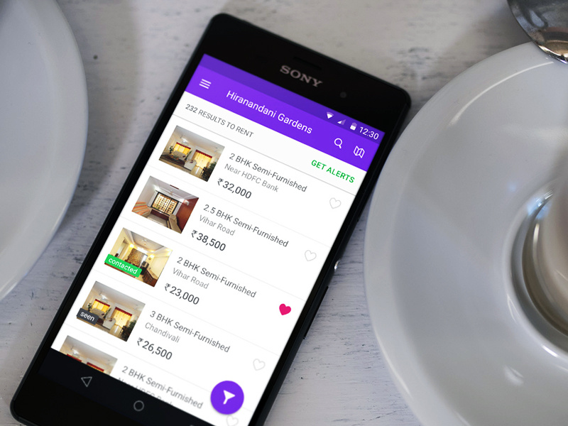 Housing's new Android app with Material Design material design design mobile material android housing.com search listings results app housing ui