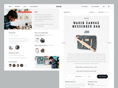 Grid - Product Quick View (Concept Project) ecommerce experience fashion grid interaction product shop store ui view web website