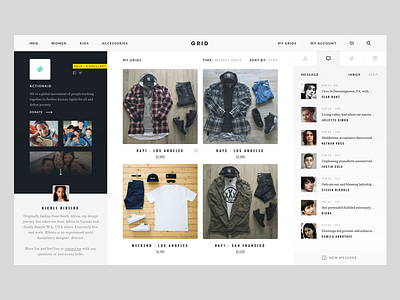 Grid - Profile (Concept Project) ecommerce experience fashion grid interaction product shop store ui view web website