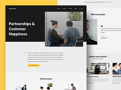 SocialCops - Departments and Team Page about career company culture design layout socialcops team ui web
