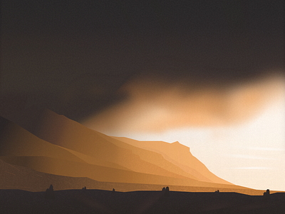 Sunset in the Valley illustration mountain scene sketchapp sunset valley
