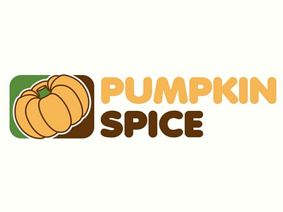 Pumpkin Spice Logo adobe autumn brown coffee design digital fall graphic green illustrator latte logo orange pumpkin spice yellow