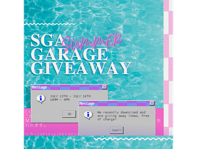 SGA Summer Garage Giveaway 95 aesthetic beach computer crt japanese microsoft pink pixel pool summer vaporwave white windows windows 95 windows95