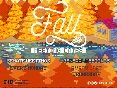 Fall Meeting Dates Smaller Version autumn autumn leaves blue dates forest leaf orange red river trees yellow