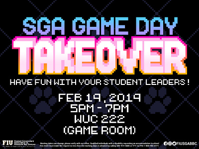 Game Day Takeover art blue game gradient orange paws photoshop pink pixel purple video