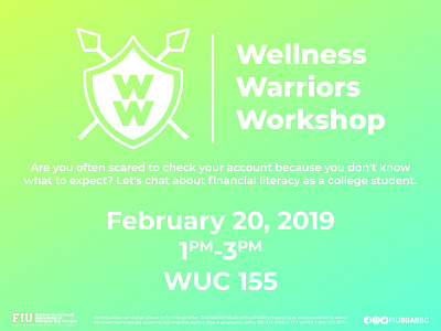 Wellness Warriors Workshop gradient green shield spears warriors wellness workshop