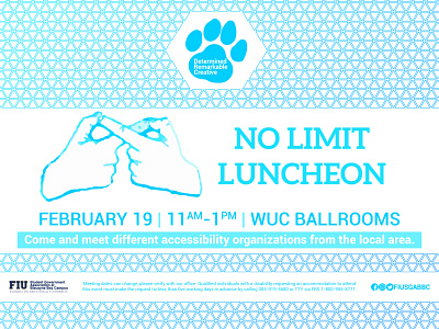 No Limit Luncheon accessibility blue hands luncheon triangles