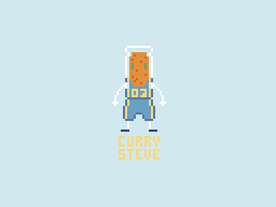 NBA Alter Egos: Stephen Curry art blue curry curry steve golden state warriors orange pixel steph stephen curry yellow