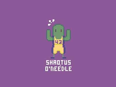 NBA Alter Egos: Shaquille O'Neal alter art cactus ego egos gold green los angeles lakers oneedle pixel purple shaq shaqtus shaqtus oneedle shaquille oneal white yellow