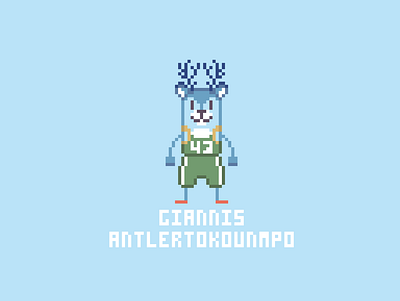 NBA Alter Egos: Giannis Antetokounmpo (Greek Version) alter art blue ego giannis antetokounmpo giannis antlertokounmpo green milwaukee bucks nba orange pixel pixelart white