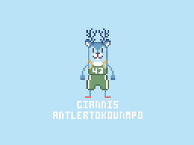 NBA Alter Egos: Giannis Antetokounmpo (Greek Version) alter art blue ego giannis antetokounmpo giannis antlertokounmpo green milwaukee bucks nba orange pixel pixelart white