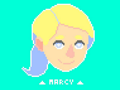 Pixel Portrait: Marcy Alstrom alstrom aqua art blue marcy pixel pixel art portrait yellow