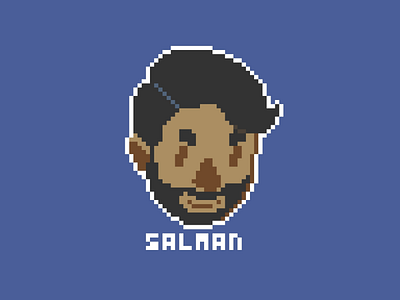 Pixel Portrait: Salman Rizvi art blue brown pixel pixel art portrait rizvi salman white