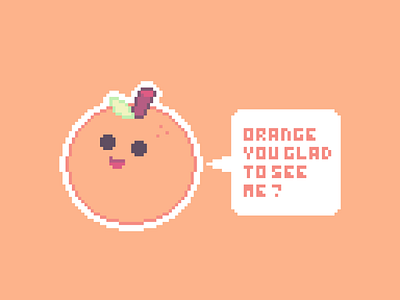 Fruity Puns: Orange art brown fruit fruity green kawaii orange pixel pixelart pun puns red white