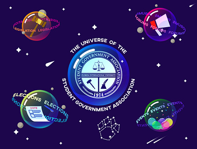 SGA BANNER V.1 art association blue design government illustration moon moons orange planets purple red space stars white