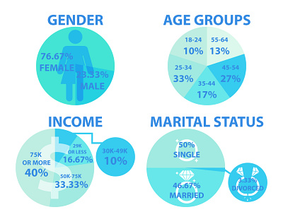 Luxury Closet Infographic age blue gender green illustraion illustrator income infographic marriage white