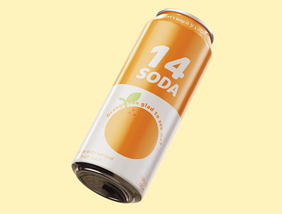 Orange 14 (ジューシー) Soda can fruit graphic design green illustrator japanese nihongo orange photoshop pun soda soda can white ジューシー