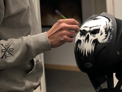 Helmet paint in progress