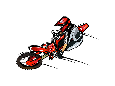 Rider cartoon design action sports bikes dirt bike dribbble fmx graphic design illustrate illustration moto motorcycle mx ride vector drawing
