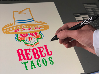 Taco shop coming soon!! branding branding company california design food logo illustration logo design logo inspirations logos mexican mexico process progress tacos wip