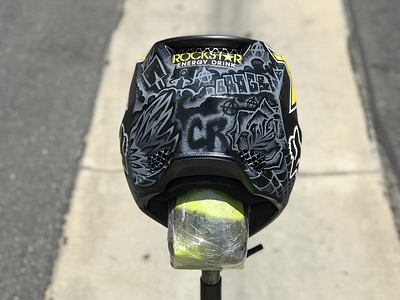 Custom helmet action custom dirt bikes energy fmx graphics motocross motorcycle motox paint job rockstar sports xgames