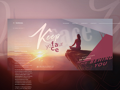 Meditation's Practice UI Shot design impression meditation passion ui webdesign yoga