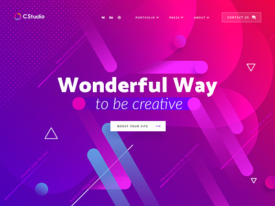 Colorful Gradient Boom abstract blue bright circle colorful creative geometry gradient graphicdesign lineart photoshop pink typography uidesign violet webdesign