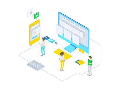 Isometric Illustration for a tech business brazil isometric isometric illustration nice colors startup illustration tech