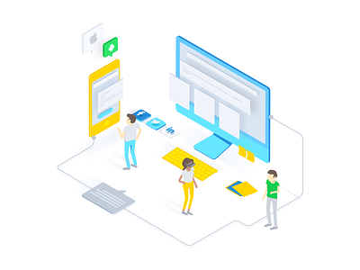 Isometric Illustration for a tech business
