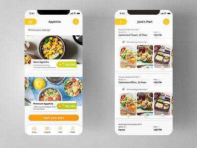 Appetito - Healthy Catering Apps app branding catering catering services design healthy illustration illustrator minimal ui ux website