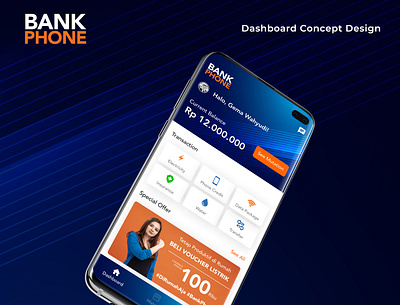 Bank Phone Dashboard Concept Design app bank app banking branding design ui ux