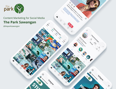 The Park Sawangan Content Marketing agency app branding design illustrator logo marketing typography ui