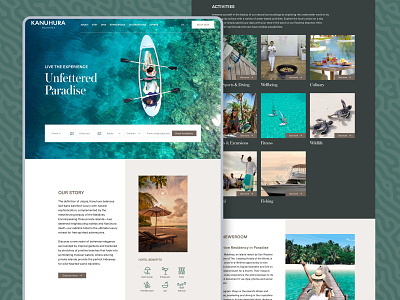 Kanuhura Maldives branding design hotel illustration illustrator maldives ui ux web website