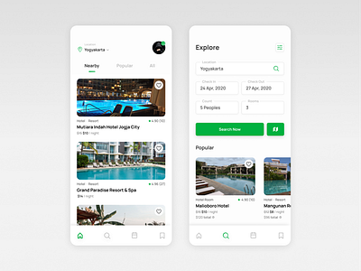 Redesign: Hotel Booking Exploration app booking design flat hotel minimal mobile simple travel ui ux