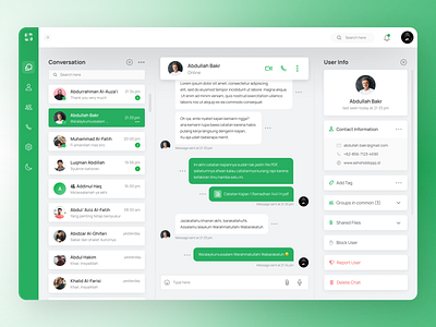 Redesign: Chat Web App app chat chatting dashboard design desktop green message messaging minimal minimalist simple ui ux web