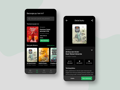 Reading App - Dark Mode app dark dark ui design designjam.id minimalist mobile read reading simple ui ux