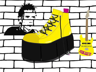 Sex Pistols Shoe design flat illustration illustrator punk shoe