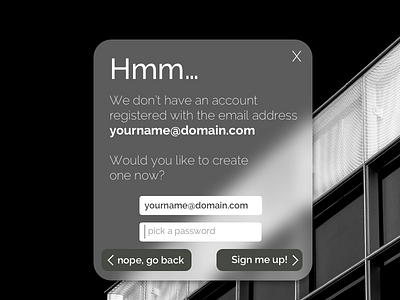Daily UI 016 - Modal 016 dailyui dialog error modal overlay pop up signup ui ui design user interface