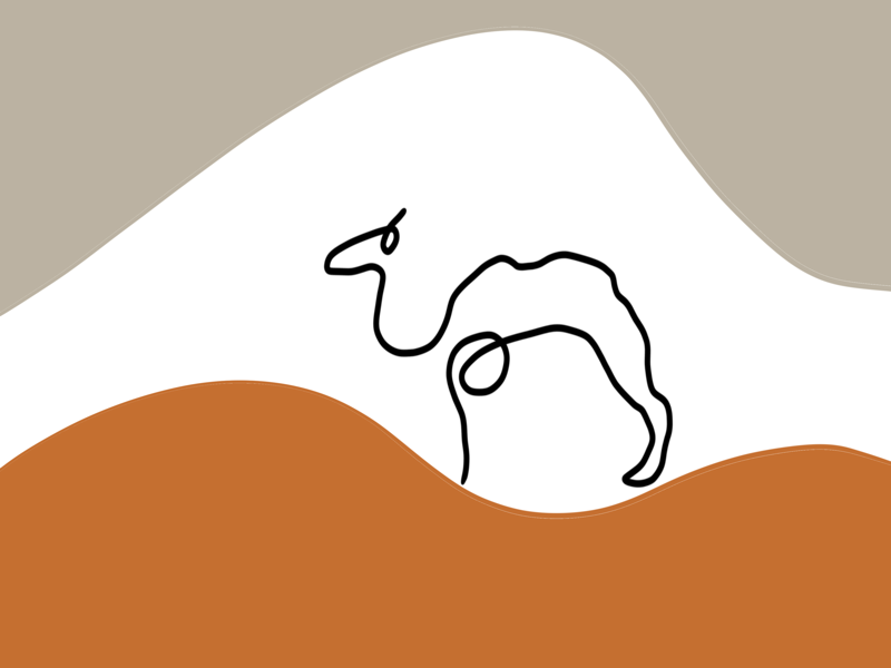 Camel lineart graphicdesign