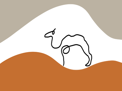 Camel lineart graphicdesign