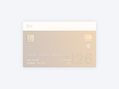 Creditcard N26 banking creditcard gold mastercard money n26 ui