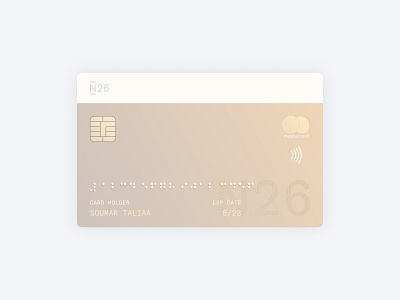 Braille creditcard, N26 banking blind braille creditcard gold impaired inclusive design mastercard money