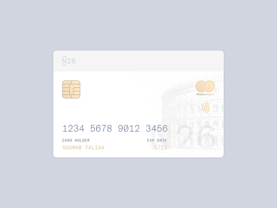 Creditcard Classic, N26 banking classic clean creditcard finance mastercard money n26 ui