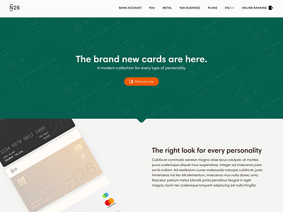 Credit card landingpage