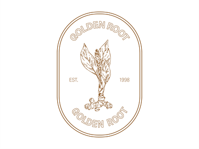 Golden Root healthy logo logotype natural organic plants turmeric vector