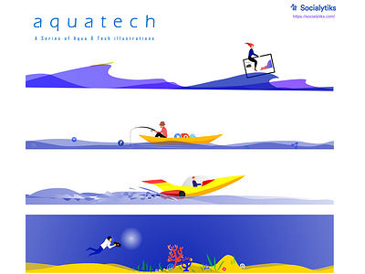 Aquatech Web illustrations aqua aquatech art artworks design fishing illustraion vector water webdesign webillustration