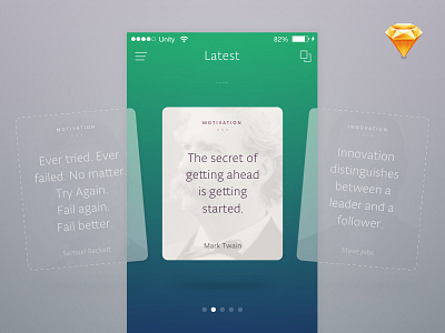 Quotes app (Sketch freebie) by Ante Matijaca for Profico on Dribbble
