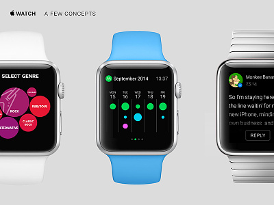  Watch Concepts app apple concept facebook iwatch messenger mockup moves ui ux watch wearable