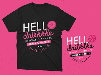 Dribble First Shot T-shirt Design branding debut shot dribbble first shot hello dribbble t shirts tshirt tshirt art vector welcome