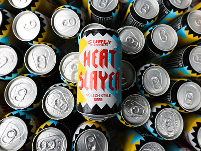 HEATSLAYER KOLSCH beer beer branding can design craft beer design minneapolis minnesota package design photography seasonal summer typography